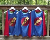 SUPERHERO CAPE 1 reversible Personalized Super Hero cape with Ligtning Bolt Design Zig Zag or Straight edge You choose colors and edge Il_170x135