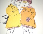 Two Girls Screenprint