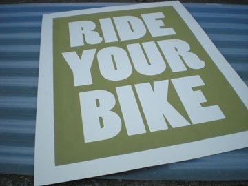 Green Ride Your Bike Poster