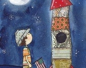 Race to the Moon Print