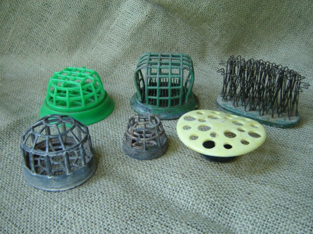 Vintage Wire Flower Frogs Instant Collection of 6