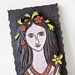 Vintage hippie girl wall hanging 1970s