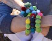Felted Bracelet (with Yellow Beads)