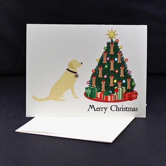 Yellow Lab Merry Christmas Cards by bigmaxsstudio on Etsy