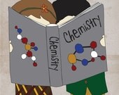 Digital Print-8x10 Illustration Art Print-Their Chemistry-Valentine's Day, Couple, Love, Chemistry, Book, Romance, Home Decor, Wall Decor