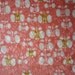 Vintage Kimono Silk Fabric Salmon Pink With Butterflies SALE