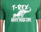 T-rex Hates Pushups Push Ups T-shirt Gym Workout Funny TRex dino tee S-2XL more colors