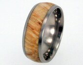 Titanium Ring with Black Ash Burl Wood Inlay - jer1-007
