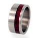 Titanium Ring with a Redwood Inlay Interchangeable