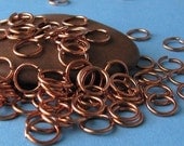 6mm Copper Jump Rings - Handmade Findings - 18 gauge - 50 open o-rings