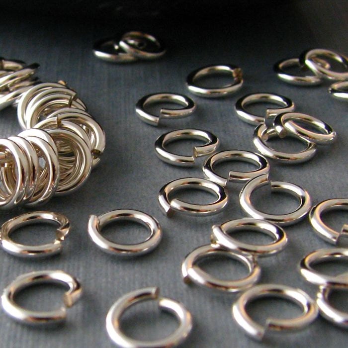 Open Jump Rings, Silver Filled 18g 4mm ID - Handmade Jewelry Supplies - 50 pieces (6mm OD)