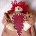 Mini Annie Ornament or Peg Hanger - with Rust Gingham Dress - with Calico Heart