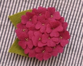 Pink Hydrangea Felt Dog Collar Accessory