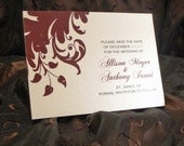 Elegant Damask Save the Date Postcard