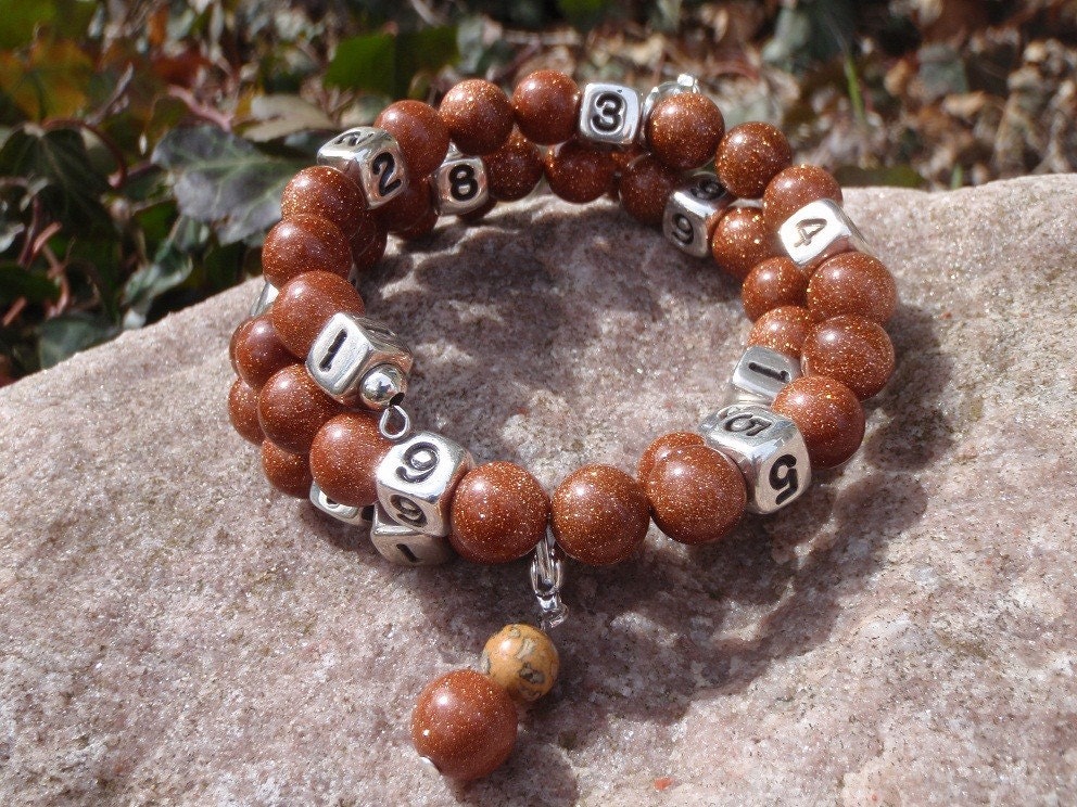 Brown Goldstone Nursing Bracelet- or keep track of your 8 glasses of water a day