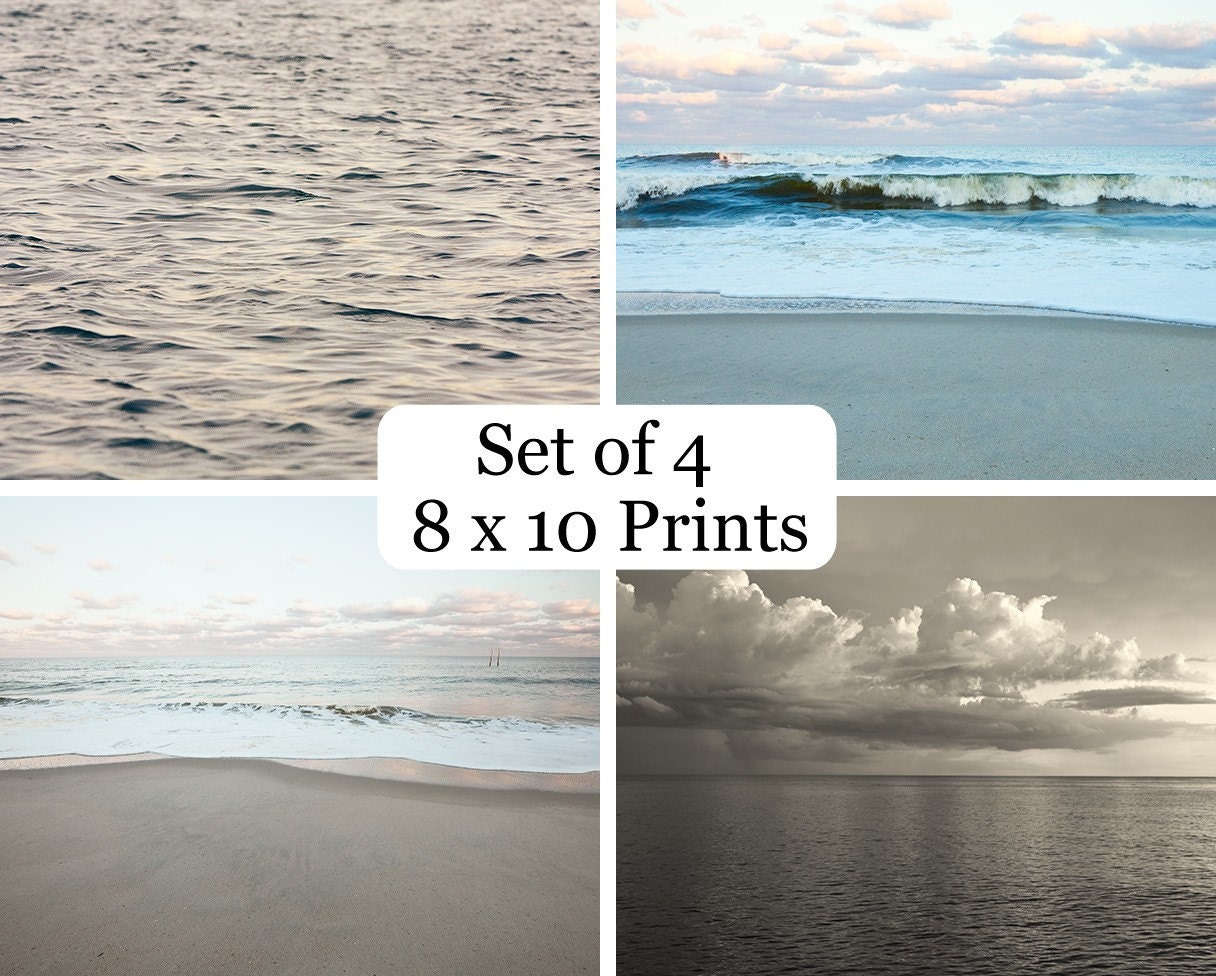 Save 30% Set of 4 8x10 Ocean Sea Water Minimalist Nature Photography Prints by Tricia McKellar
