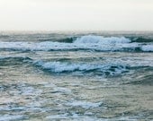 Large Ocean Photograph - Foam, froth, rain on ocean waves - 30x45 Fine Art Photography Print - Immerse No. 5460