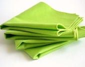 Organic Cotton Napkins - Everyday Napkins - Lightweight, Washable, Reusable - Set of Four - Lime Green - OrganiLuxe