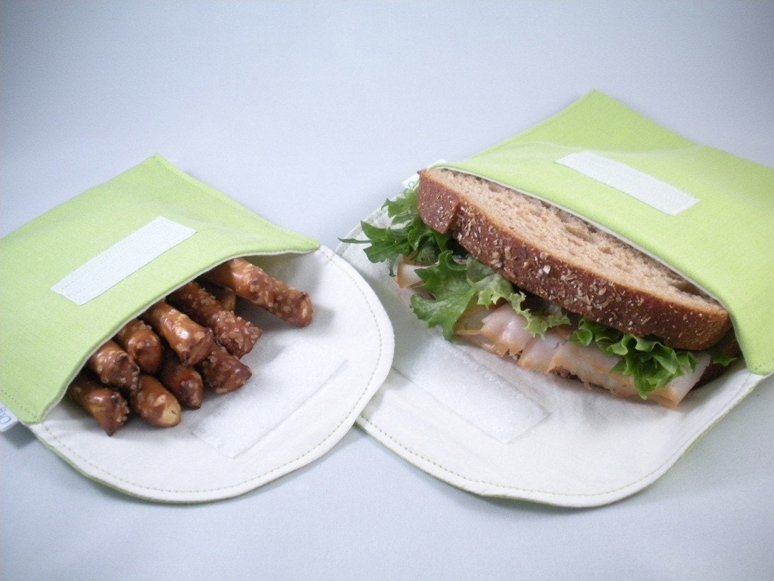 Organic Snack Bag - Lime --- NO plastic