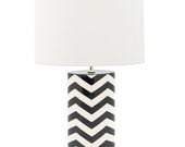 chevron oval lamp in navy
