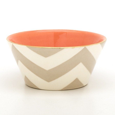 Buckley Chevron Berry Bowl inTaupe