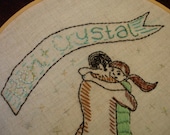 Custom Personalized Hand embroidered hoop - Special occasion  - wedding, birth annoucement,  engagement , new house, etc