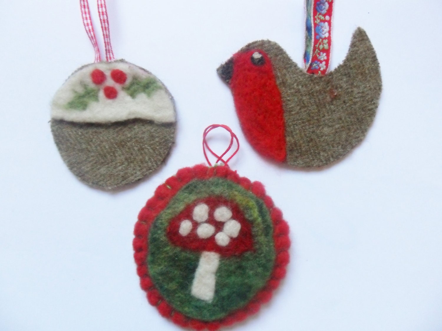 Three Lovely Rustic Christmas Tree Decorations