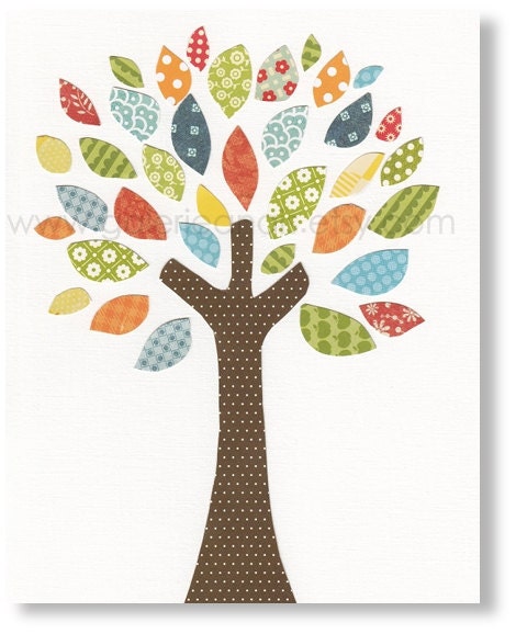 Nursery art print, nursery decor, baby nursery print, kids art, kids room decor, tree nursery, Tree Of Colors 8x10 print from Paris