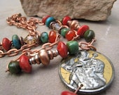 Religious Medal  Necklace Protection Our Lady of the Highway Treasure Pray for Us