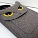 Owl MacBook Pro 13 inch sleeve - Gray felt - MADE TO ORDER