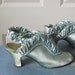 on reserved for amanda sz 7.5 vintage 40s blue satin ruffle shoes