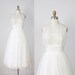 Reserved for Cheryl 1950s Tulle Sequin Halter Wedding Cream Dress VIntage