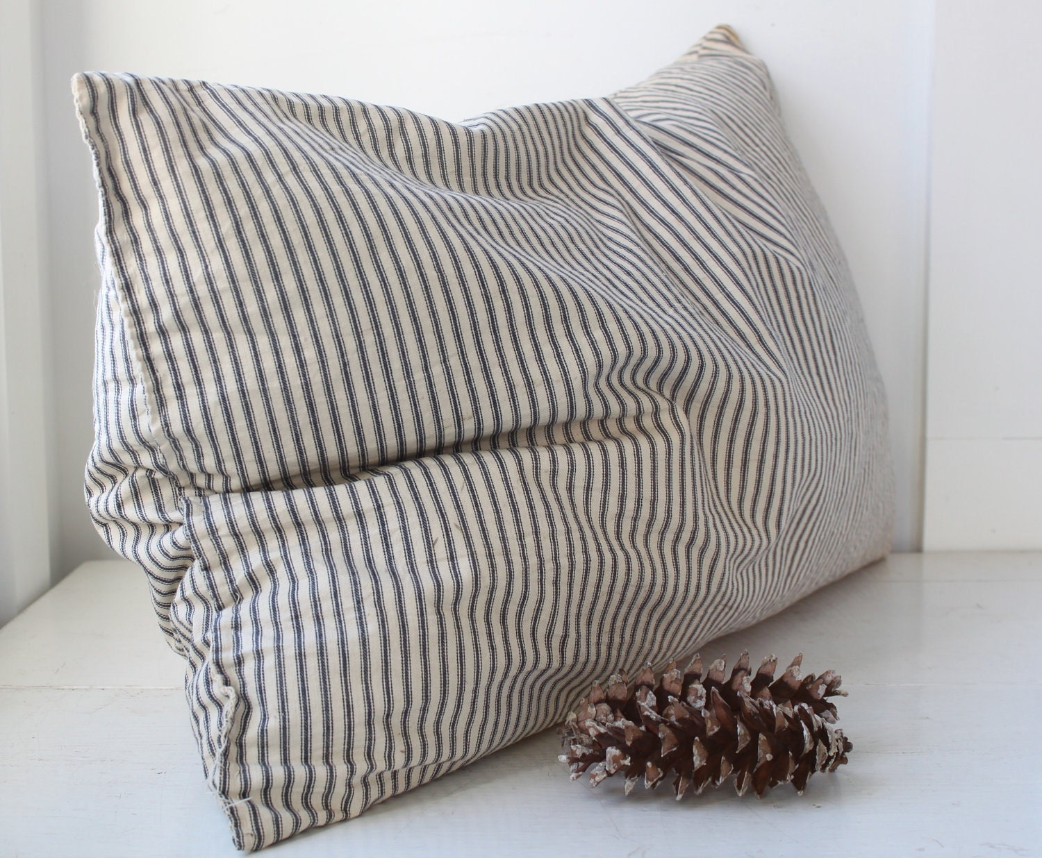 vintage 1930s farmhouse feather pillow with by Luncheonettevintage