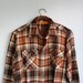Vintage 1980s flannel shirt. Men small / women med / rustic brown plaid. Big Yank / great for Dad / the SUB SANDWICH shirt