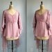vintage angel wing blouse. small - medium. Pink sheer chiffon, huge butterfly sleeves / the SPUN SUGAR shirt