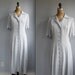 vintage gingham dress. size 10 / 12. Early 90s does 1940s style. Blue and white check, spring/summer weight, long / the CURRANT BUN frock