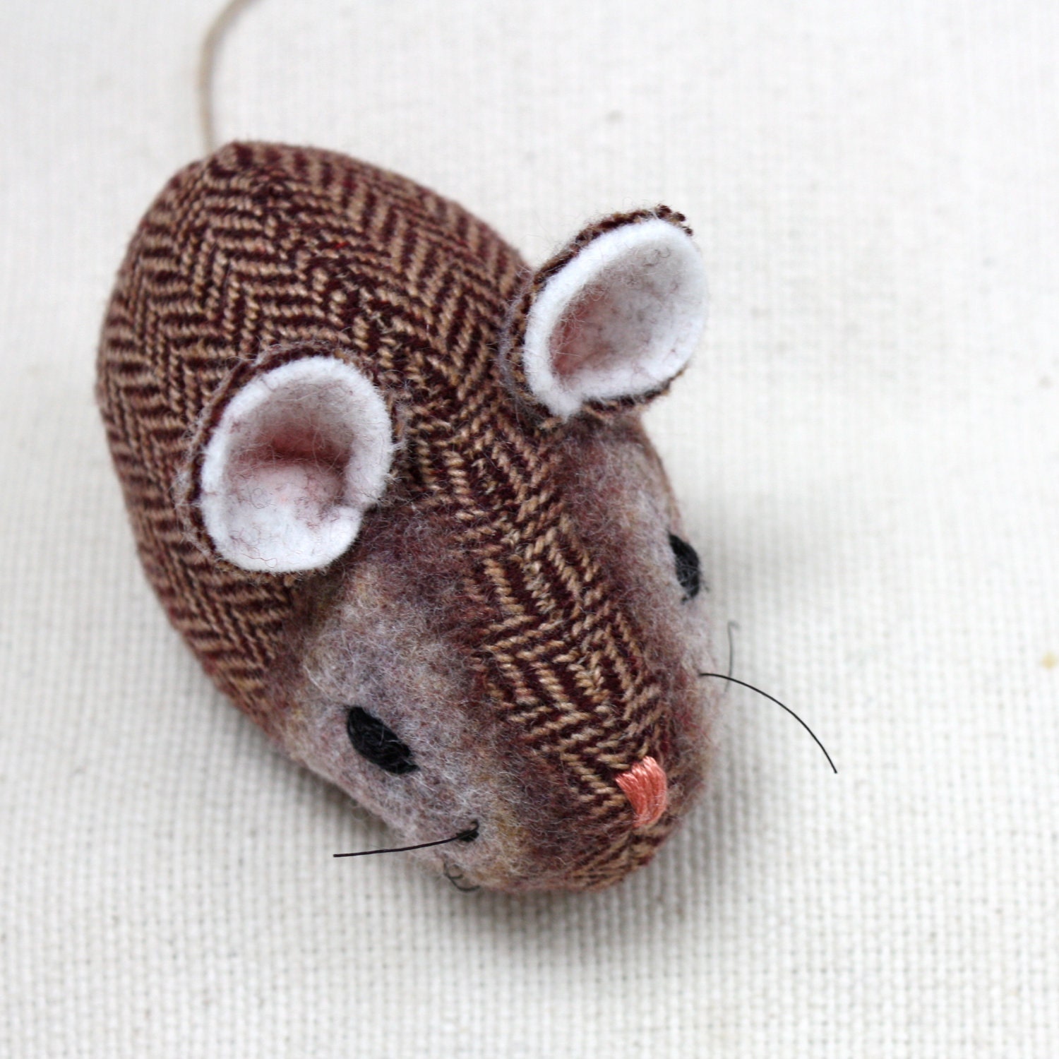 Mouse Plush Wool Folk - Pocket Mouse - Cognac