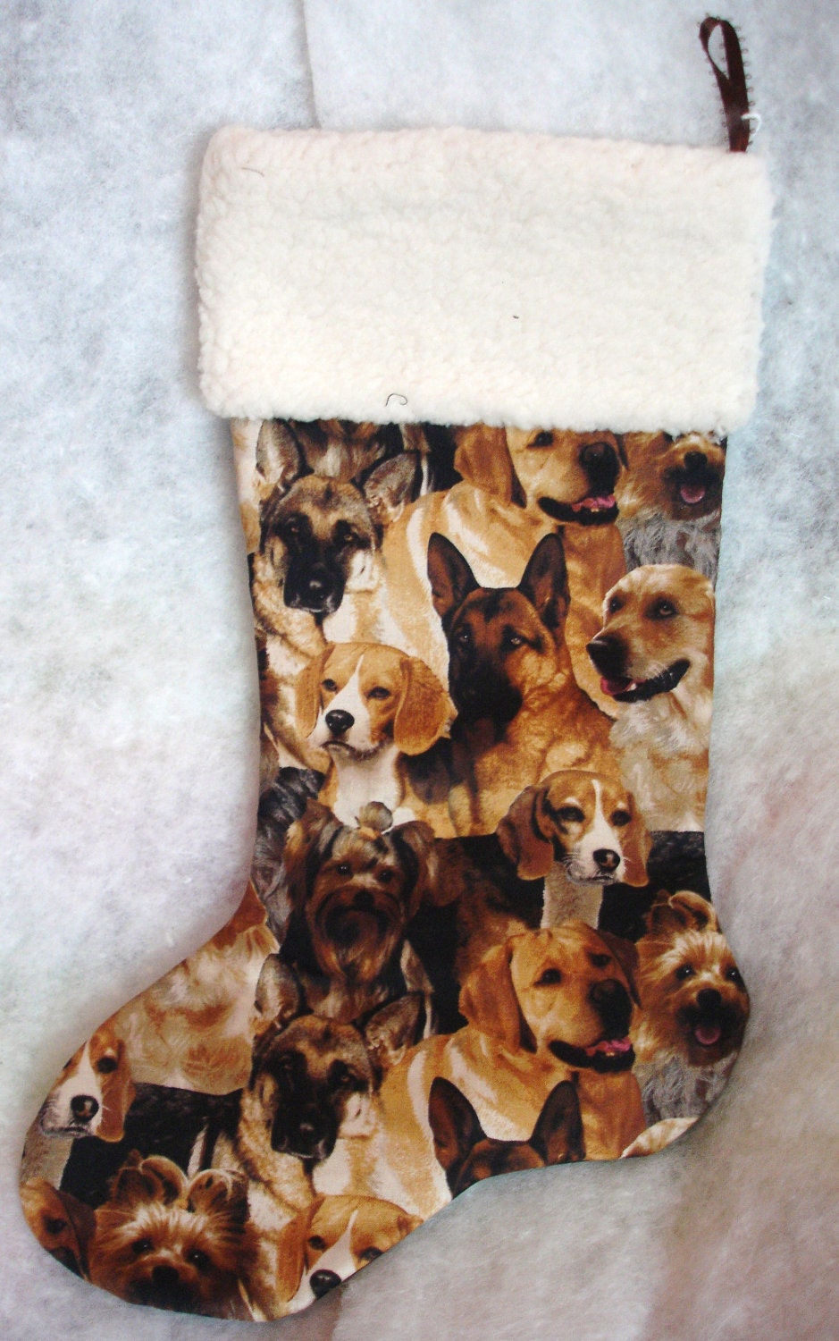 Dog Christmas Stocking Yorkie Beagle by barksalot on Etsy