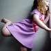 Strawberry T-Shirt Dress, Toddler Dress. Orchid Purple. Red. size 6