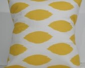 New 18x18 inch Designer Handmade Pillow Cases in yellow ikat