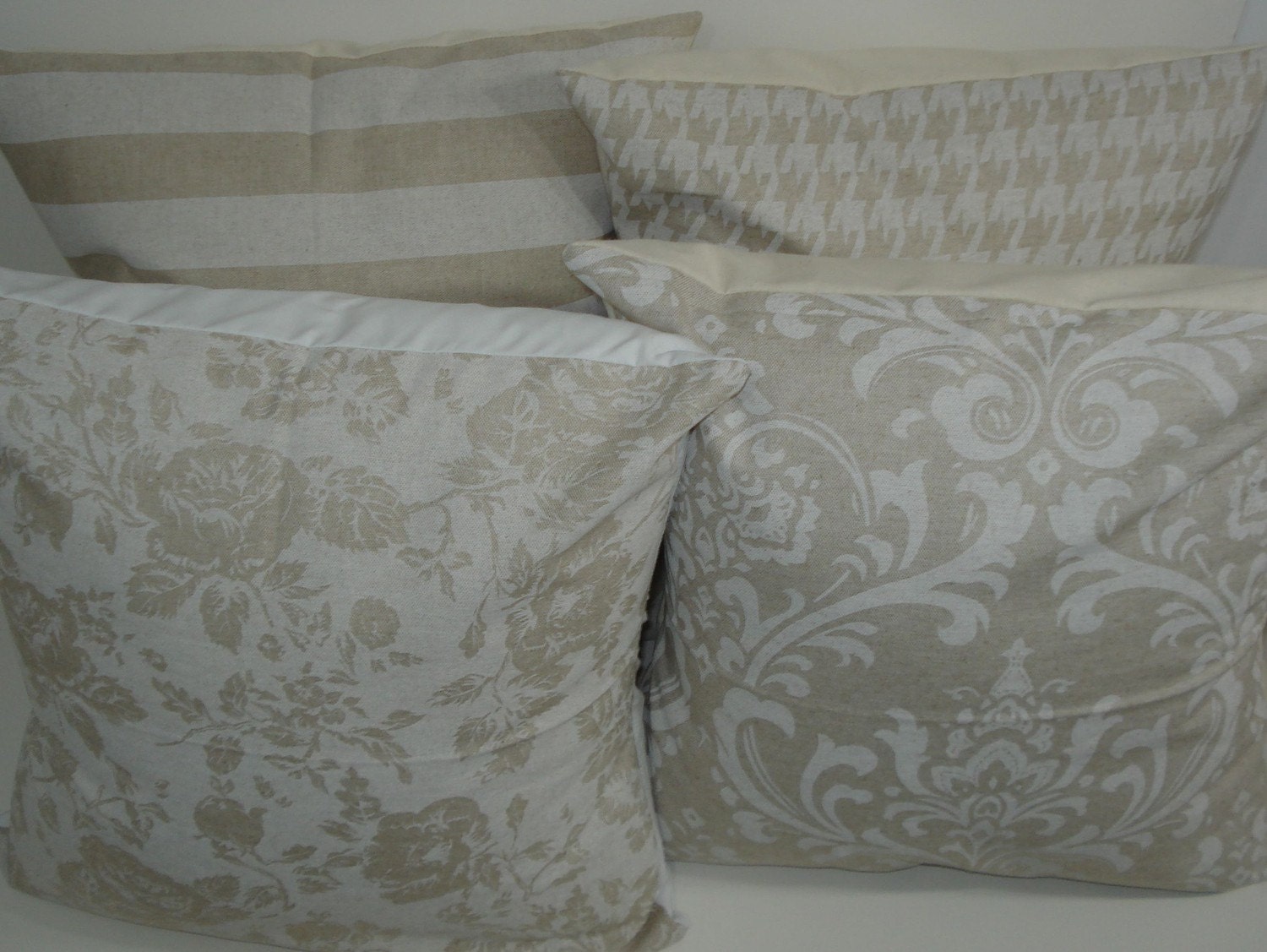 FOUR New 18x18 inch Designer Handmade Pillow Cases
