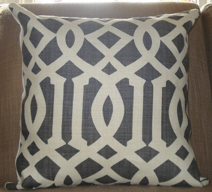 Kelly Wearstler Imperial Trellis in Midnight 18x18 pillow cover