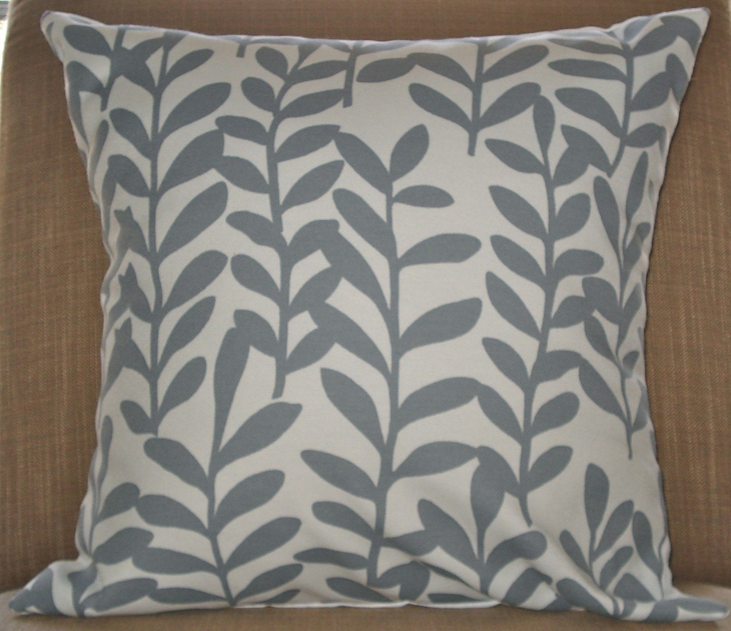 THREE New 18x18 inch Designer Handmade Pillow Cases in fabric PINK and GREY.