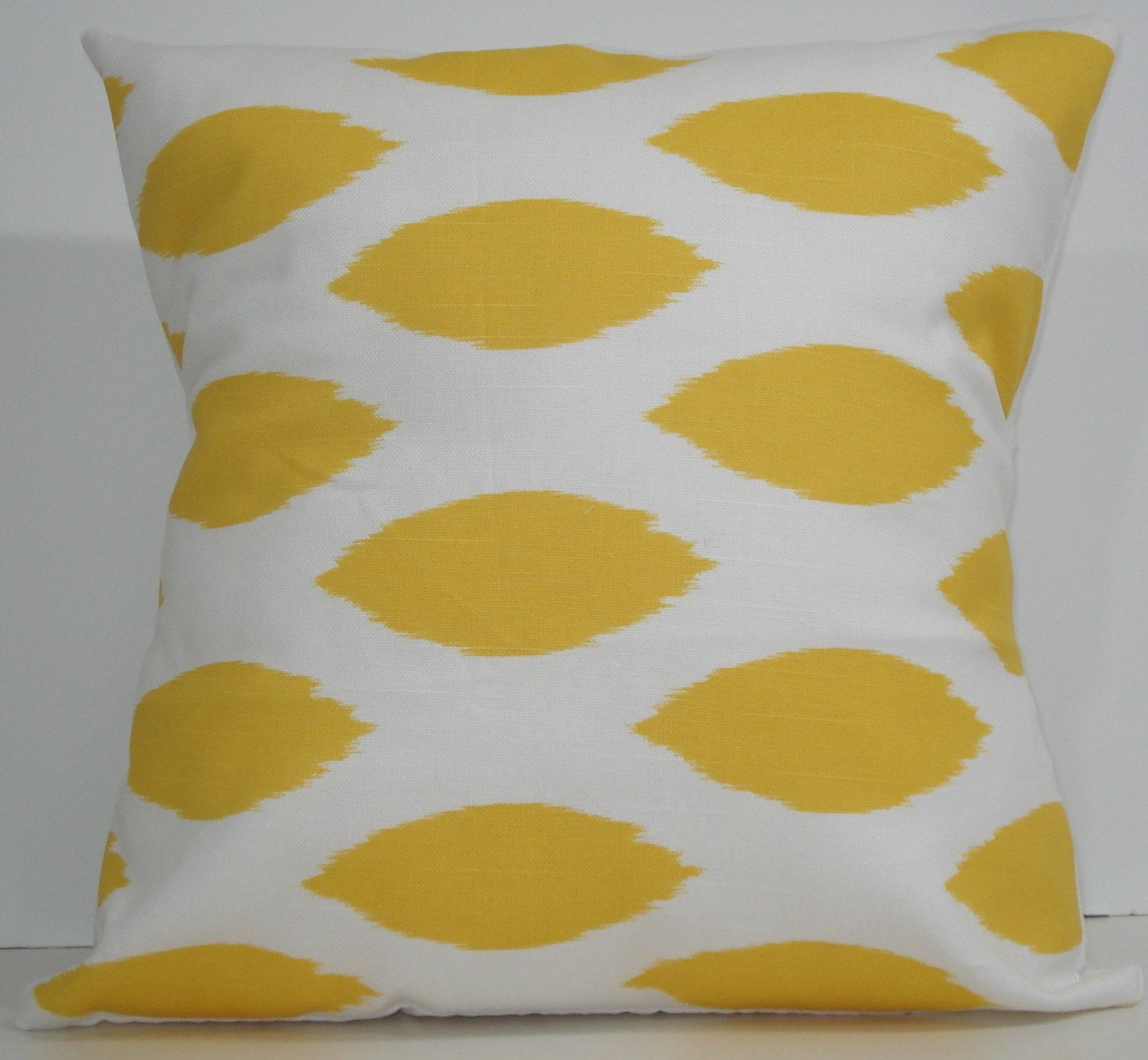 New 18x18 inch Designer Handmade Pillow Cases in yellow ikat