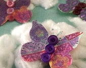 Butterflies - Coneflower Patch - set of 5 paper butterfly accents