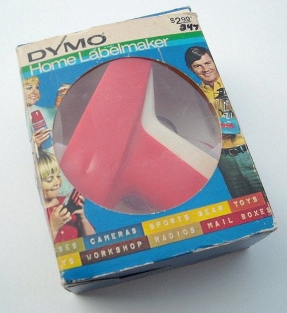 Vintage 70s Dymo Label Maker with Box
