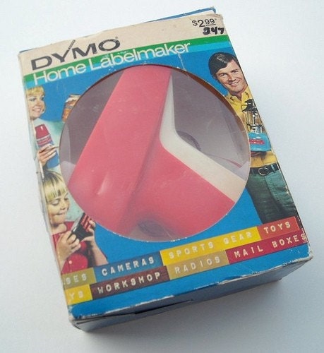 Vintage 70s Dymo Label Maker with Box