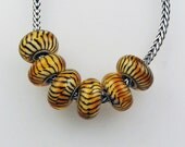 Siberian Tiger Troll / Bracelet Beads - Silver Lined