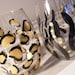 stemless wine glasses in leopard and zebra print