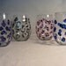 painted leopard print stemless  wine glasses - set of 4, your choice of custom colors